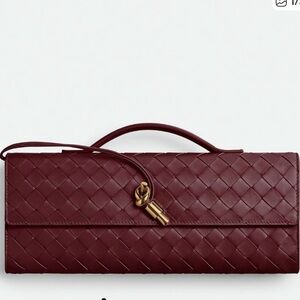 Elegant Burgundy Woven Clutch